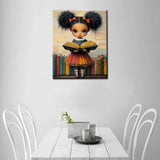 Tucocoo Black Little Girl Paint by Number for Adults, DIY Oil Painting Kits on Canvas with Brushes and Acrylic Pigment, Whimsical Fantasy Book Artwork for Home Decor Gifts 16x20 inch (Frameless) Tucocoo