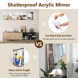 Mirror Wall Full Length,12X12 Inch Unbreakable Mirror Tiles for Bedroom Home Gym Door, Acrylic Squares Mirror Full Body Shatterproof Mirror Stickers for Walls,Mirror Sheets (4pcs) Shiftshade