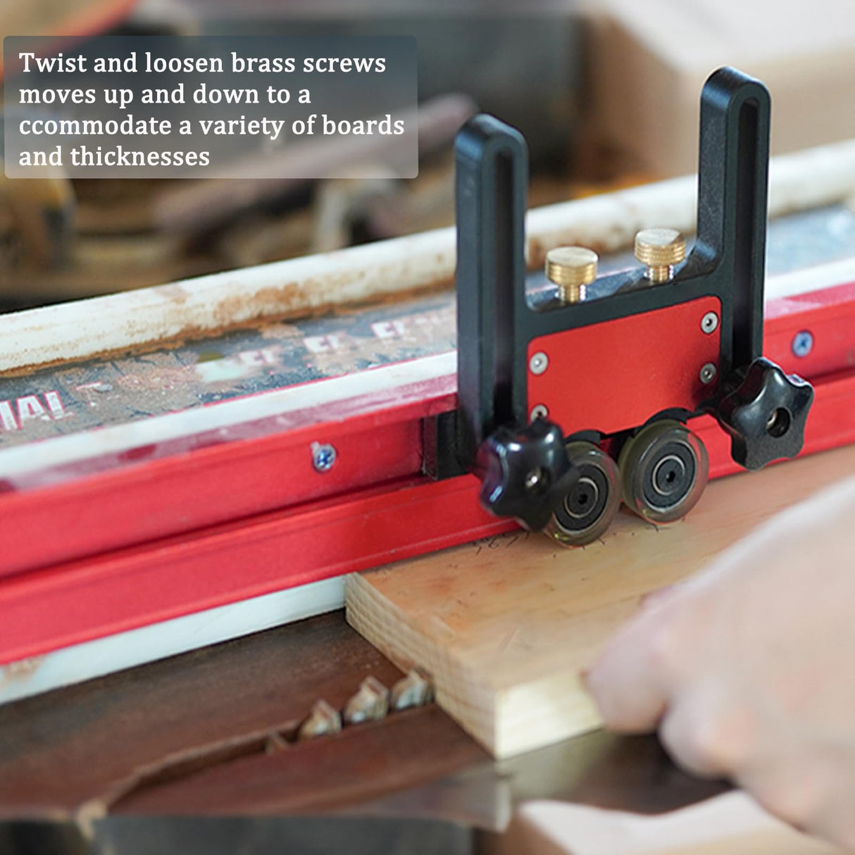 Table Saw Feeder - 2pcs Woodworking Table Saw Pressing Feeder Guider, Dual Bearing Roller Feather Boards for Table Saw, Multi-Purpose Feather Loc Hesderty