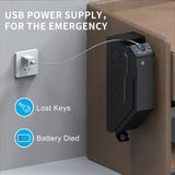 VERPROOF Biometric Gun Safe for Handgun Drop Down Pistol Safe, Smart Pistol Safe with Fingerprint, PIN Code, Key Access for Nightstand, Desk, Bedside, Low-Vis Mode, Type-C Power VERPROOF