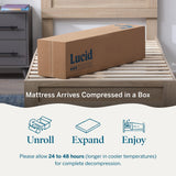 Lucid 5 Inch Memory Foam Mattress – Low Profile - Firm Feel - Infused with Bamboo Charcoal and Gel - Bed in a Box - Temperature Regulating - Breathable - Twin Size LUCID