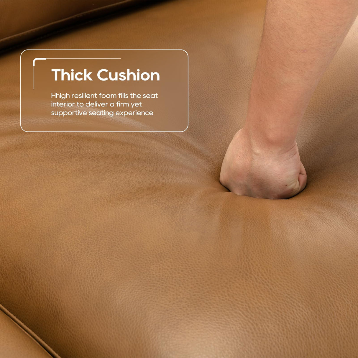 COLAMY 95" Oversized PU Leather Sofa for Living Room, Comfy Sofa Couch with Extra Deep Seats, Wide Arm, Down Filled 3-Seater Modern Sofa for Apartment Lounge-Brown COLAMY