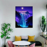 ldazao Paint by Numbers Kit for Adults, Starry Waterfall Paint by Number Kits for Beginner Acrylic On Canvas Forest Oil Painting Kit Adults' Paint-by-Number Kits for Gift Home Wall Decor 16x20 Inch ldazao