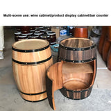 Solid Wood Oak Barrel Wine Cabinet with Locking Door - Decorative Beer Barrel Display - Natural Wood Storage - Perfect Wine Cellar Decoration VUFVOID