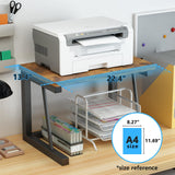 WRITECRY Desktop Printer Stand, 2-Tier Wood Rustic Printer Shelf for 3D & Laser Printer, Scanner, Copier, Durable Small Space Storage Organizer for Home Office Kitchen (2-Tier, Brown) WRITECRY