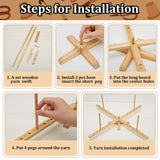 Juexica Amish Style Wooden Yarn Swift - 2 Pcs Ball Yarn Spindle Holder for Arts & Crafts Knitting Accessories Juexica