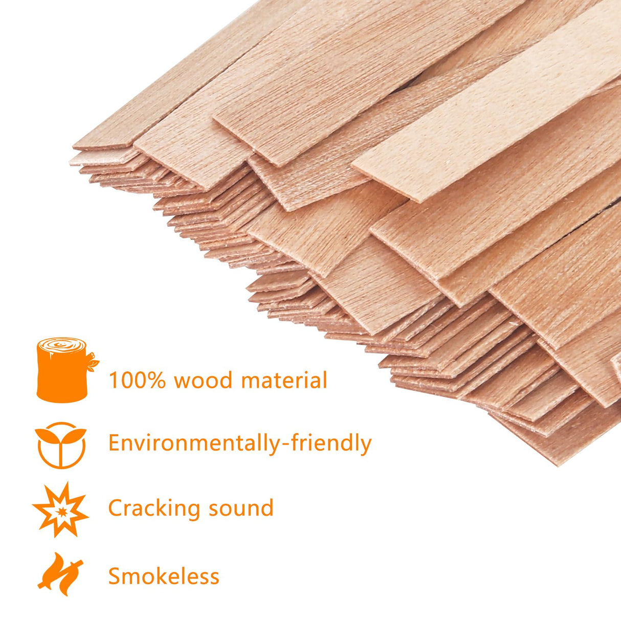 BENIMUS 150 Pcs Wood Candle Wicks Set, 5.1 X 0.5 X 0.06 Inch Naturally Smokeless Wood Wicks for Candle Making, Wooden Wicks with Glue Dot and Colored Crystal for Candle Making BENIMUS