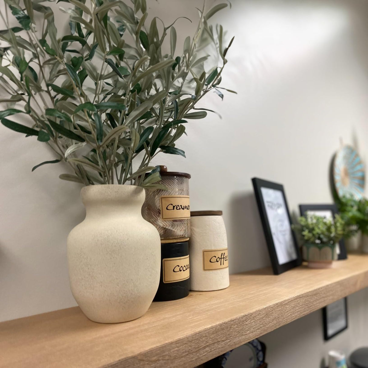 Joel's Antiques - 60 Inch Wooden Floating Shelves for Wall - Made of Natural Wood - Long Heavy Duty Rustic Fireplace Mantel & Book Shelf - Perfect for Living Room - Beige 60x10x2 in joelsantiques