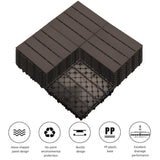 36 PCS 12x12 Interlocking Deck Tiles - All-Weather Waterproof Outdoor Pavers for Pool Decks, Balconies, Backyards & Porches, Chocolate SAILARY