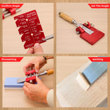 GOINGMAKE Honing Guide System Chisel Sharpening Kit for Woodworking Chisels and Planes 5/32" to 3" Chisel Sharpener Sharpening Holder Guide Red Woodworking Tools Precision Sharpening Jig goingmake
