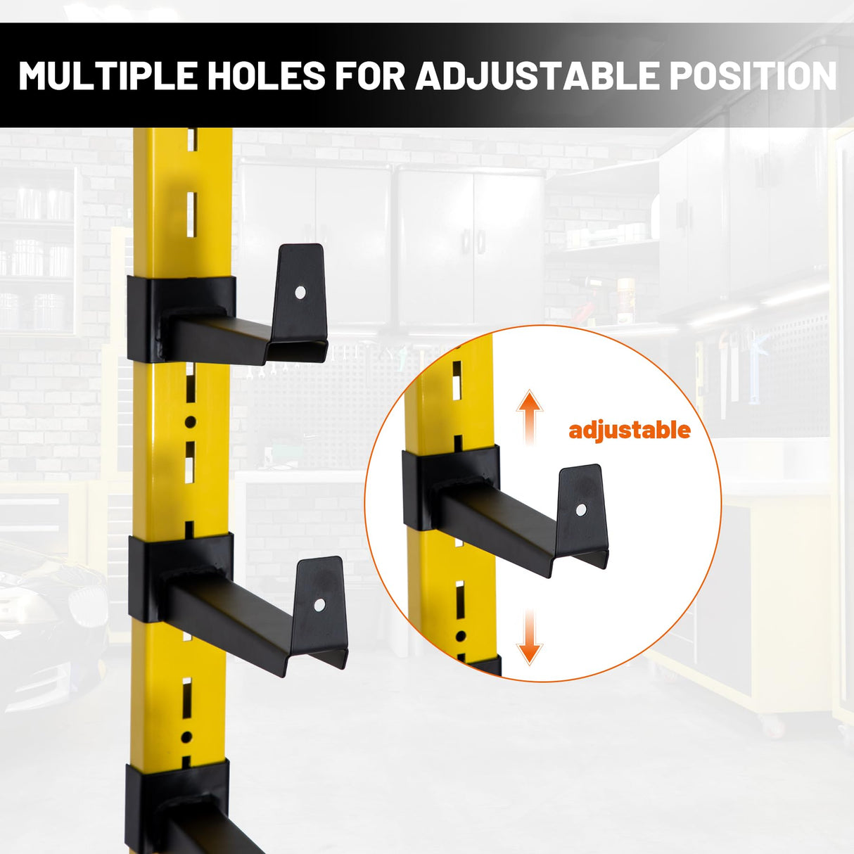 biosp 4-Tier Wall Mount Lumber Storage Rack, Heavy Duty Wood Organizer Support Rack, Metal Cantilever Lumber Storage Shelf For Garage, Basement, Pantry, Workshop, 36.02''L x 13.19''D x 2.48''W, 4 Pack biosp