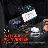 NEBO RAMBLER Portable Power Station, Powerful, Handheld, Versatile, Multi-Device Charging, Solar Ready with Integrated AC Inverter for Power to Work Remotely On or Off the Grid, Rambler 100 NEBO