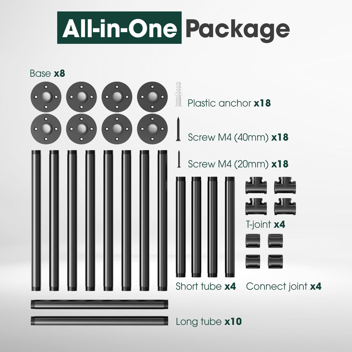 Yes4All 38 Inches Metal Table Legs, Industrial Pipe Counter Bar Height Table Legs, Desk Legs for DIY Dining Table, Workbench, Replacement H Shape Parts with Gloss Black Powder Coating - Set of 2 Yes4All