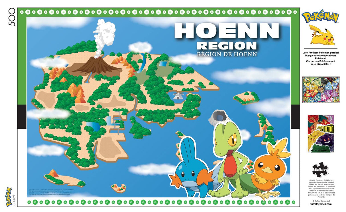 Buffalo Games - Pokemon- Hoenn Region - 500 Piece Jigsaw Puzzle for Adults -Challenging Puzzle Perfect for Game Nights - Finished Size is 21.25 x 15.00 Buffalo Games