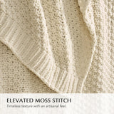 EVERGRACEHOME Chunky Chenille Knit Throw Blanket for Couch, Soft Luxurious Moss Stitch Blankets for Bed, Cozy Decorative Farmhouse Knitted Throws for Sofa, Beige, 50" x 60" EVERGRACEHOME