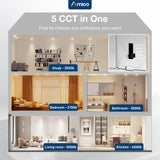 Amico 12 Pack 6 Inch 5CCT Ultra-Thin LED Recessed Ceiling Light with Junction Box, 1050LM Brightness, Dimmable Canless Wafer Downlight, 12W, ETL&FCC Amico