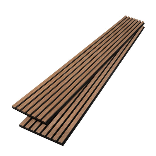 Kieacia Wood Slat Acoustic Panels for Wall and Ceiling | 3D Slat Wood Panels| Decorative Soundproof Paneling | Noise Reduction | 94.49"x 23.62" Each Box - Dark Walnut - WoodArtSupply