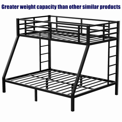 SIGONE Stronger & Safer Metal Bunk Bed Twin XL Over Queen Size Bunkbed, More Stable Heavy Duty Thickened Steel Bunk Queen Bed with Reinforced Legs & Ladders (Easier to Assemble) (Twin XL Over Queen)