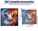 uuxsretaio Diamond Art Kits for Adults, Phoenix Diamond Painting Kits for Adults, DIY 5D Diamond Dots Art Kits,Full Drill Paint with Diamonds, Gem Arts and Crafts for Home Wall Decor 13.7x13.7 Inch uuxsretaio