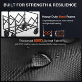 Nadonli Foldable Wagon with Wheels, Portable Heavy Duty Collapsible Beach Cart - Large Capacity Utility Wagon for Shopping, Sports, Camping，Garden，Grocery - Black Nadonli