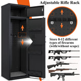 KAER 10-12 Gun Safe Large Capacity Gun Safe for Rifles and Pistols Heavy Duty Gun Cabinets Gun Safes for Rifle with 3 Pistol Racks Gun Cabinet for Home with Adjustable Shelves KAER