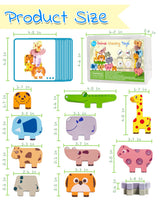 Vaiheng Toys for Toddlers 1-3, Montessori Toys for 1 2 3 4 Year Old Boys & Girls, Toys Age 2-4 0-2 Kids Baby, 1 2 3 Year Old Girls Boys Gifts, Wooden Animal Blocks Stacking Education Puzzles Toys Vaiheng