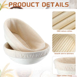 Nuanchu 4 Pcs Proofing Basket 9 Inch Round Bread Proofing Basket 10 Inch Oval Rattan Baking Bowl for Sourdough Bread Baking Home Bakers Nuanchu