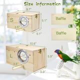 CooShou Parakeet Nesting Box Cockatiel Nesting Natural Pine Bird Nest Bird Breeding Box House Acrylic Transparent Bird Box with Detachable Wooden Board for Lovebirds Cockatiel Budgie Conure Parrot S CooShou