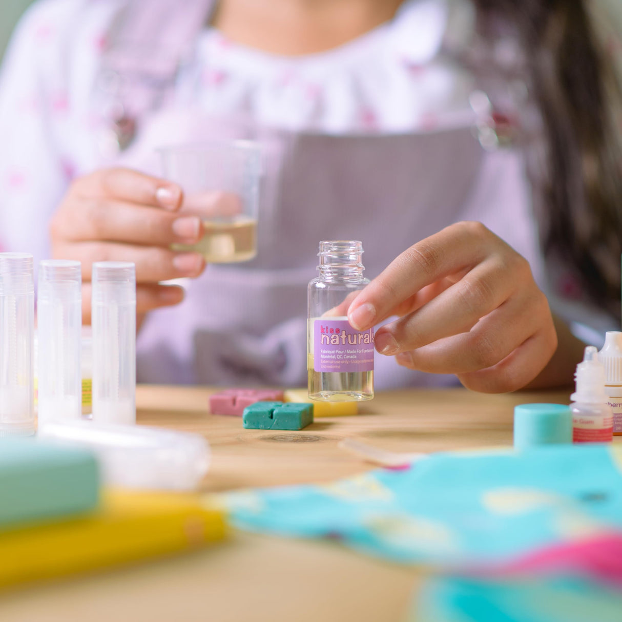 Kiss Naturals - Lip Balm Making Arts & Crafts Kit for Kids - with Organic Safflower Oil, Beeswax, Shea Butter - Stem DIY Body Care - Make 6 Lip Balms - Birthday, Holiday Gift for Girls & Boys Kiss Naturals