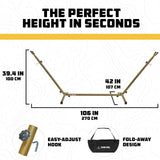 Wise Owl Outfitters Portable Hammock Stand, 106x42, 440lb Capacity - Sports & Outdoors Wise Owl Outfitters