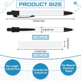 Yexiya Sublimation Pens Blank Heat Transfer Pen Sublimation Ballpoint Pen with Shrink Wrap White Aluminum Customized Clip Pen School Supplies for Christmas Office School Stationery Supplies (30 Sets) Yexiya