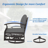 ALAULM Aluminum Patio Furniture Set with Propane Fire Pit Table 9-seat Metal Outdoor Furniture w/Fire Pit Patio Sectional w/5.1" Cushions for Patio, Backyard, Poolside-Grey ALAULM