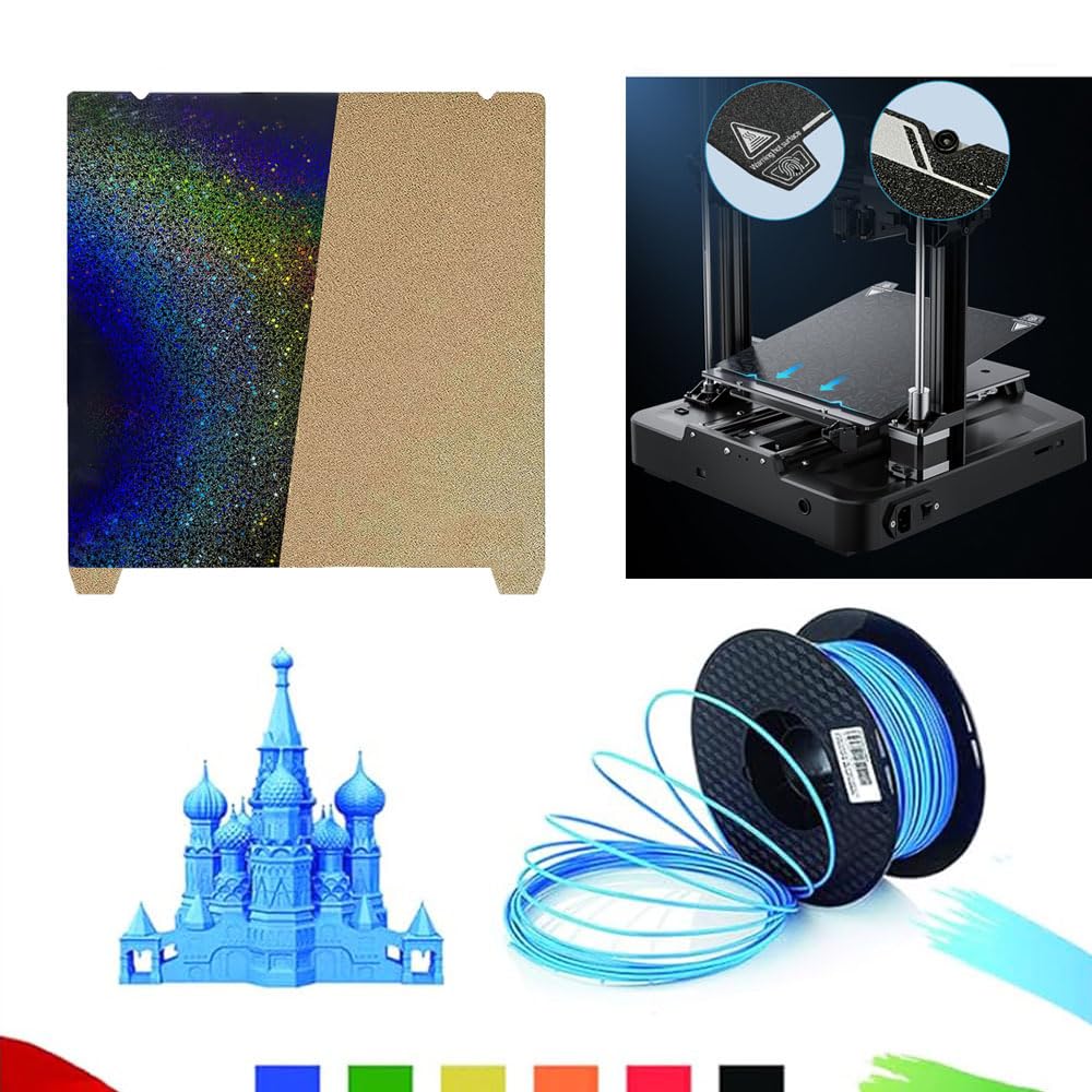 HzdaDeve Textured PEI Build Sheet Smooth PEY Plate with Position Slot 235X235mm Spring Steel Print Bed for Ender 3 V3 SE/Ender 5 S1/Ender 3 S1 Pro/Ender 3 S1/Ender 3 V2 Neo/SV05/SV06 HzdaDeve