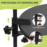 Dog Grooming Arm with Pet Grooming Hammock, getlstub 35" Pet Grooming Table Arm with Adjustable No Sit Haunch Holders, Dog Grooming Stand with Loop Noose for Small and Medium Pets getlstub