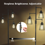 COFF Industrial Floor Lamp, 3 x 1200LM Edison LED Bulbs Included, Bright 3-Light Dimmable Floor Lamp, Farmhouse Tall Standing Lamp for Living Room, Bedroom Office Rustic Home Decor (Matte Black) COFF