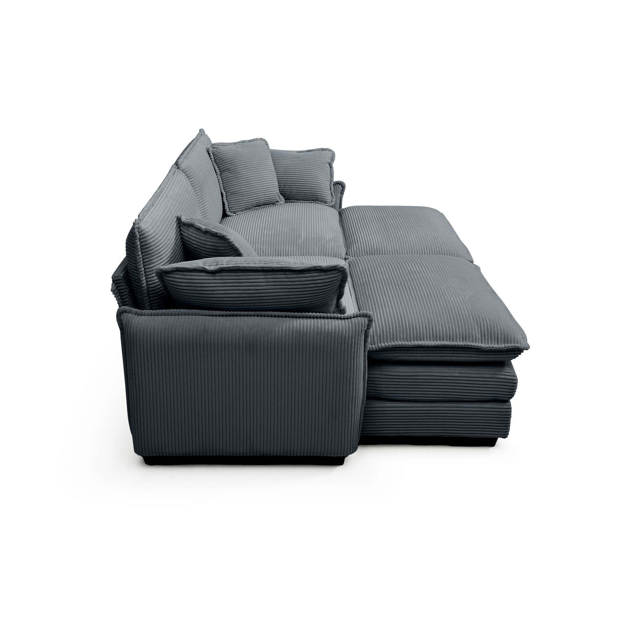 Qupeife Modular Sectional Sofa with 2 Ottoman, Cloud Couch Sectional 4 Seat Sofa, Small Sectional Couch for Living Room (Grey, Loveseat with 2 Ottomans) Qupeife