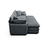 Qupeife Modular Sectional Sofa with 2 Ottoman, Cloud Couch Sectional 4 Seat Sofa, Small Sectional Couch for Living Room (Grey, Loveseat with 2 Ottomans) Qupeife