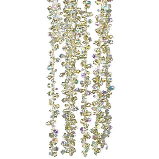 Kurt Adler H2086GO Gold And Irridescent Bead Christmas Tree Garland (9 Feet)