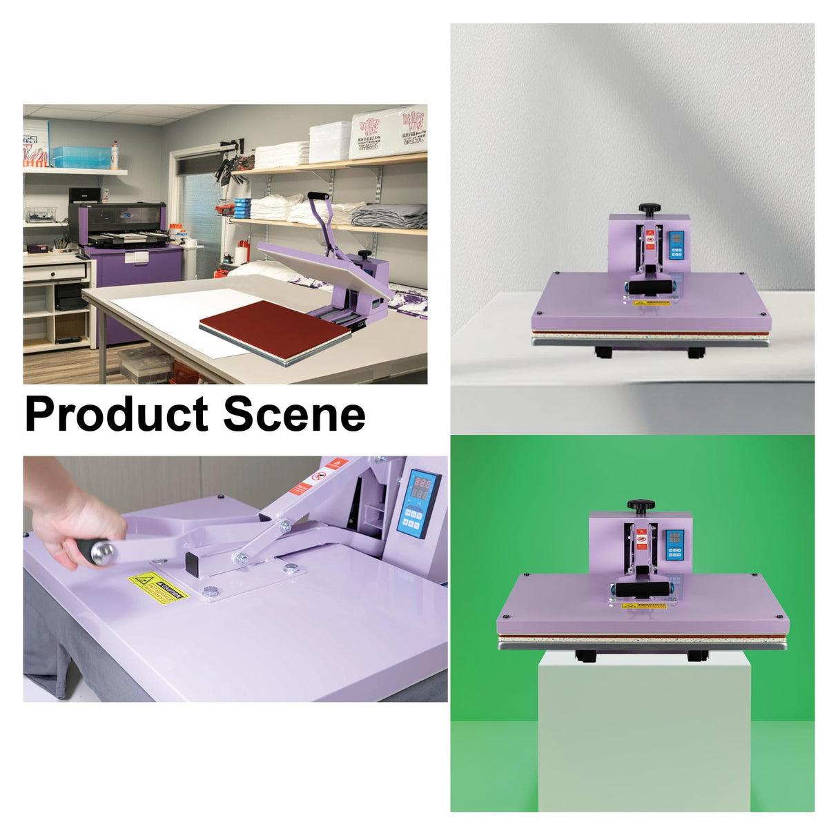 16x24 Manual Heat Press Machine with Slide-Out Base – 2000W, Digital Control, Adjustable Pressure, Teflon Coated, for T-Shirt (Purple, 24'' x 16'' (60 x 40cm)) ZJBFXY88