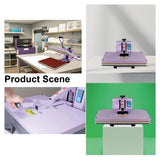 16x24 Manual Heat Press Machine with Slide-Out Base – 2000W, Digital Control, Adjustable Pressure, Teflon Coated, for T-Shirt (Purple, 24'' x 16'' (60 x 40cm)) ZJBFXY88