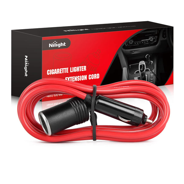 Nilight Cigarette Lighter Extension Cord Cable Heavy Duty 6ft 12V/24V ...