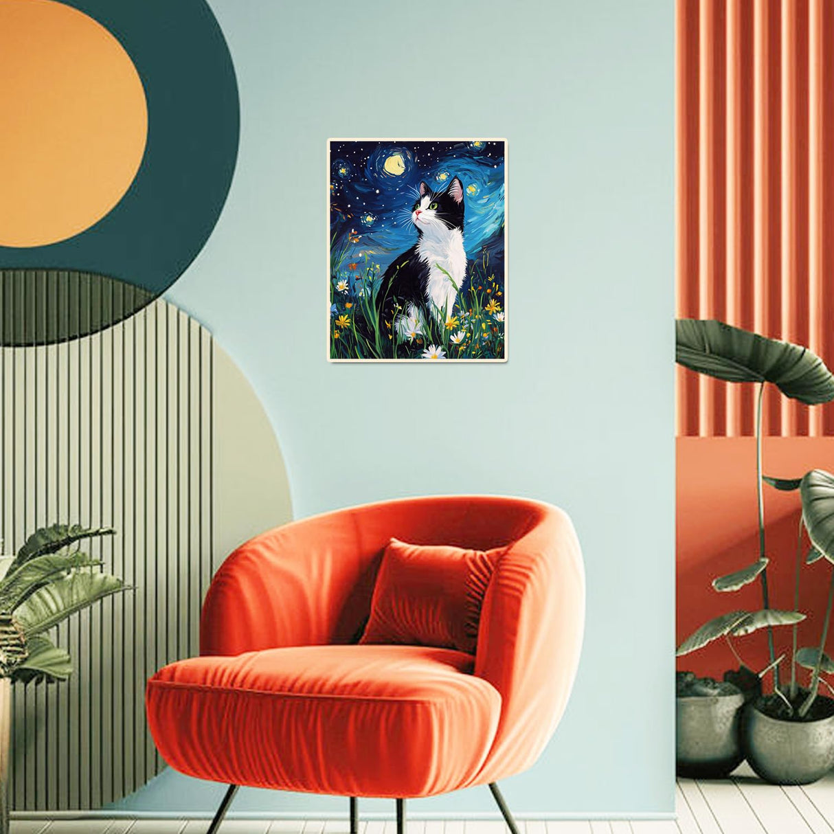 obterie Starry Night Paint by Numbers Kit for Adults Beginner Cat Oil Painting Kit Adult Paint by Number Kits on Canvas DIY Painting for Beginners Art by Numbers for Gifts Home Wall Decor 16x20 Inch obterie