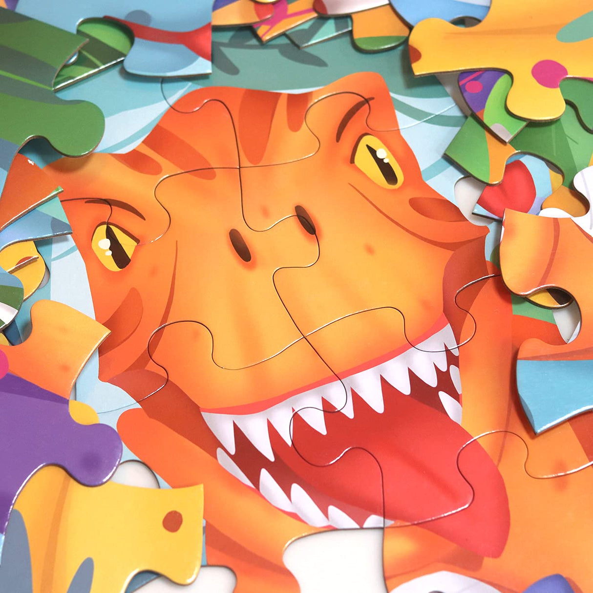 Jumbo Floor Puzzle for Kids Dinosaur Jigsaw Large Puzzles 48 Piece Ages 3-6 for Toddler Children Learning Preschool Educational Intellectual Development Toys 4-8 Years Old Easter Gift for Boy and Girl IFLOVE