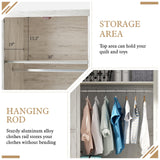 LUXOAK 70" Large Armoire Wardrobe Closet with Hanging Rod, Wooden Closets for Bedroom with Shelf, Farmhouse Clothing Storage Cabinet with 2 Barn Doors, Distressed White LUXOAK