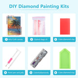 SENQAO Sunset Beach Diamond Art Kits for Adults, DIY 5D Sunset Landscape Diamond Art Kits, Landscape Paint with Diamonds Gem Art Full Round Drill Home Wall Decor 30x40cm SENQAO