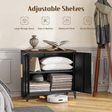 Letaya Storage Cabinet with 2 Doors,Metal Small Buffet Sideboard Cabinet for Entryway, Kitchen, White (Black) Letaya