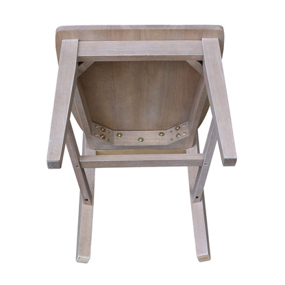 International Concepts Cosmo Chair Washed Gray Taupe - WoodArtSupply