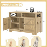 47” Cat Litter Box Furniture, Hidden Litter Box Furniture with Storage & Adjustable Shelves, Enclosed Wood Cat House, Farmhouse, Suitable for Living Room Bedroom, Easy Assembly (Brown) HRVEOCEI