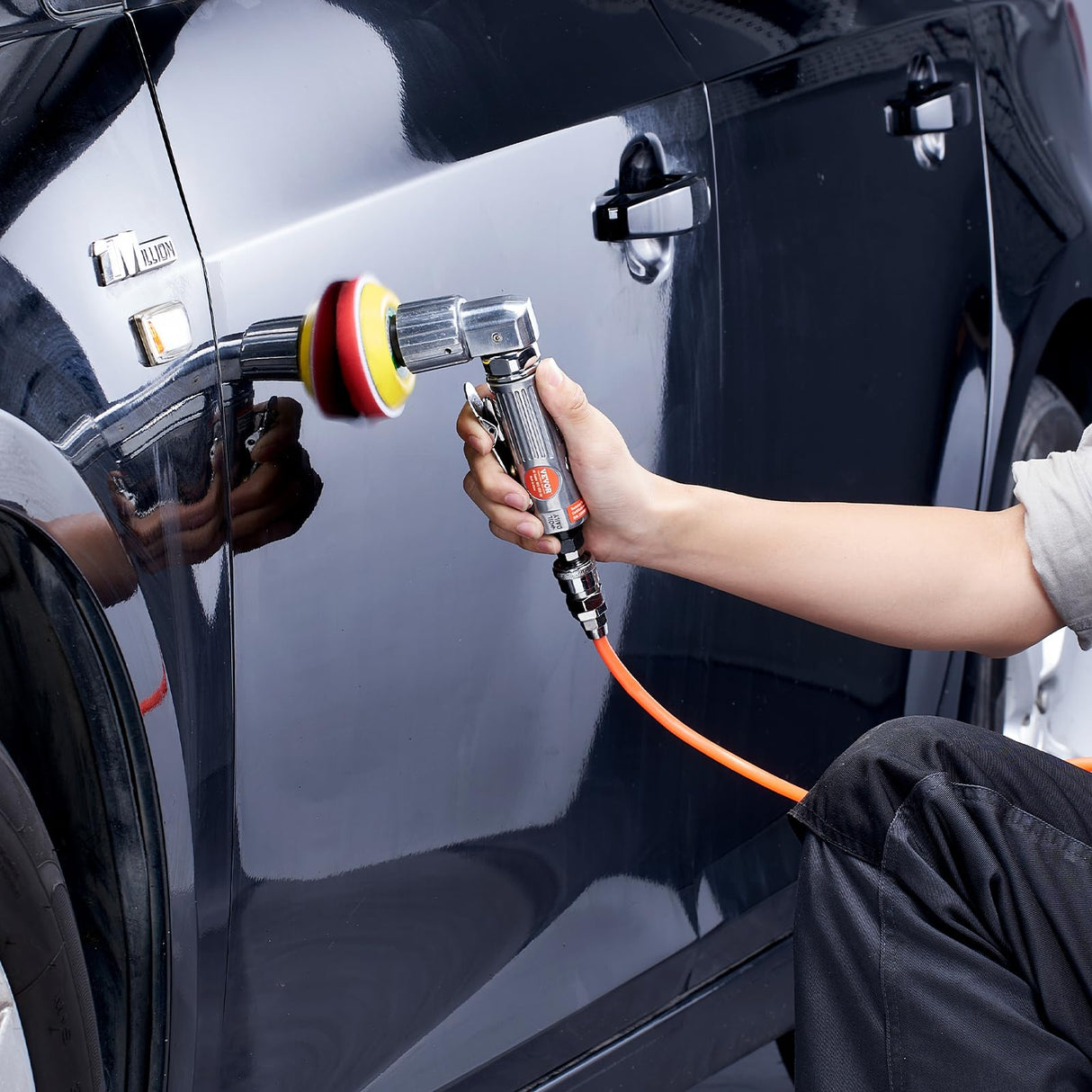 VEVOR 1/2/3 Inch Random Orbital Air Sander, High-Speed 15000RPM Mini Pneumatic Sander for Auto Body Work, 58PCS Air Powered Sander Kit with Sandpapers, Wool Pad, Wavy Sponges VEVOR