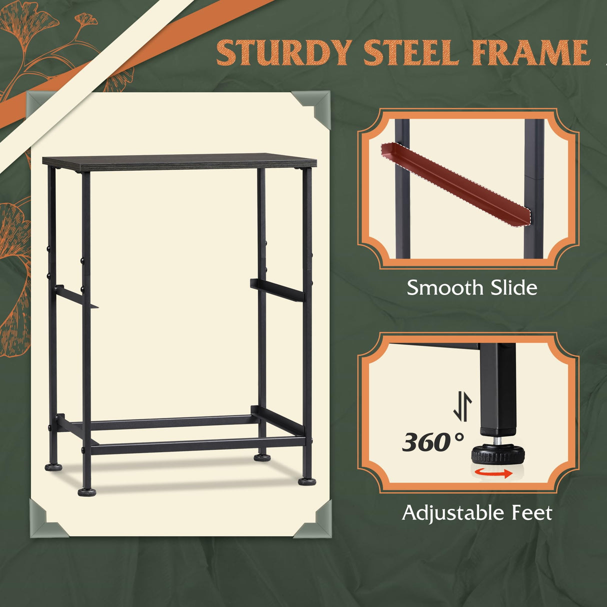 WLIVE Black Nightstand Set of 2, Night Stand with 2 Fabric Drawers, Small Dresser for Bedroom, Bedside Tables for Small Spaces, Dorm, Wood Top WLIVE